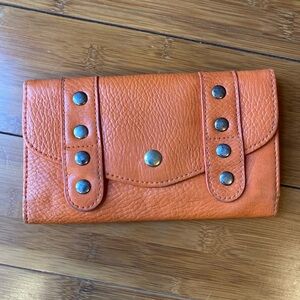 Orange Studded Wallet